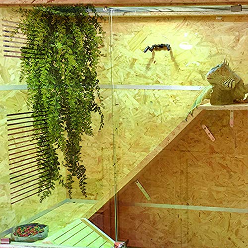 Tfwadmx Large Reptile Dinosaur Skull Decor, Bearded Dragon Tank Accessories, Lizard Hammock Hanging Plant Decor, Tank Decor for Bearded Dragons, Lizards, Chameleons, Geckos, Snakes(3Pcs)