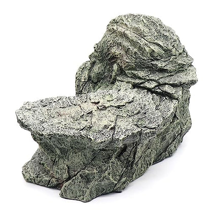 Reptile Rock Basking Platform, Gecko Hide Cave Hiding Place, Snake Cave and Hides for Reptiles, Amphibians, and Small Animals, Lizards - color: Rock