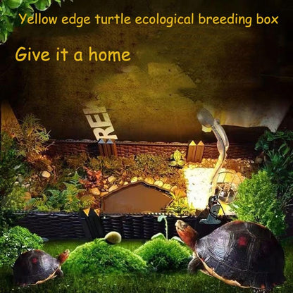 Large Tortoise Habitat Enclosure Semi-Aquatic Reptile Terrarium box turtle | solid acrylic panels/Plastic (47"Lx16"Wx20"H) -Reptile Enclosure Turtle Habitat Kit Land/Water Zone Design