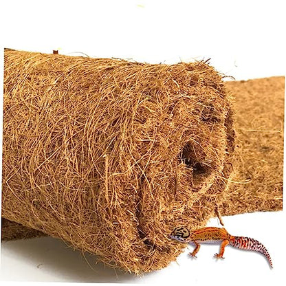 Abaodam 2Pcs Natural Coconut Fiber Reptile Mat Breathable Bedding Liner for Tortoise and Reptile Pet Boxes Odorless Performance