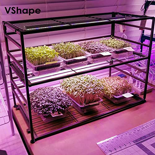 Grow Light for Plants, T8, 2FT, 24W, Full Spectrum, 8 Pack, Linkable | Indoor Grow Light with Reflector, 8x24W High PPFD, Full Spectrum Pink Light , Linkable, Aluminum for Seedlings & Succulents