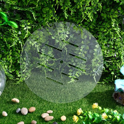 Fish Tank Lid: 22cm/8.66" Round Aquarium Lid Cover with Hole - Transparent Acrylic Tank Protective Cover for Fish Bowl Terrarium - size: 22.00X22.00X0.30CM