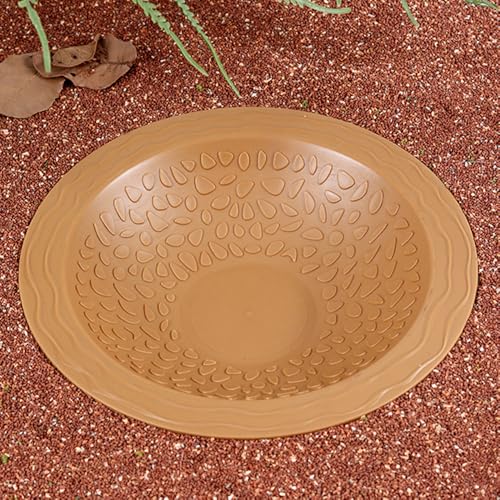 Turtle Bathing Pool Small, Resin Water Dish Feeding Bowl with Gentle Slope | for Turtles, Lizards, Frogs, Snakes - color: Yellow