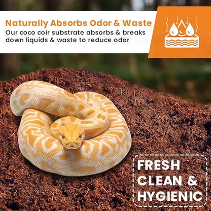 Gro-Med ReptiCare Coconut Fiber Substrate for Reptiles 12 Q, Organic Ready to Use - Odor Absorbent Coco Coir Terrarium Bedding for Ball Pythons, Boas, Snakes, Tortoises, Geckos, Frogs and Tarantulas