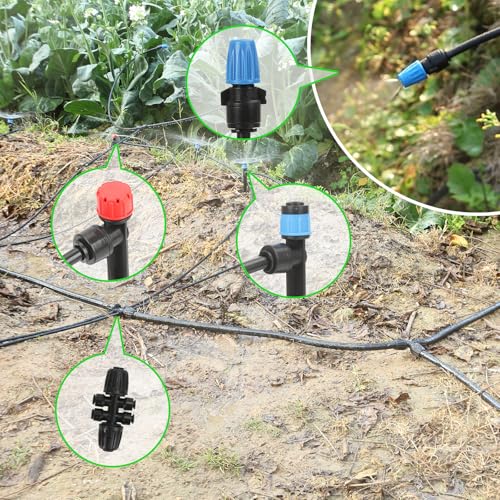 250FT Drip Irrigation Kit – 2026 New Quick-Connect Micro Irrigation System with 1/4'' 1/2'' Tubing (177FT (46FT 1/2 Inch+131FT 1/4 Inch) - size: 177FT (46FT 1/2 Inch+131FT 1/4 Inch）