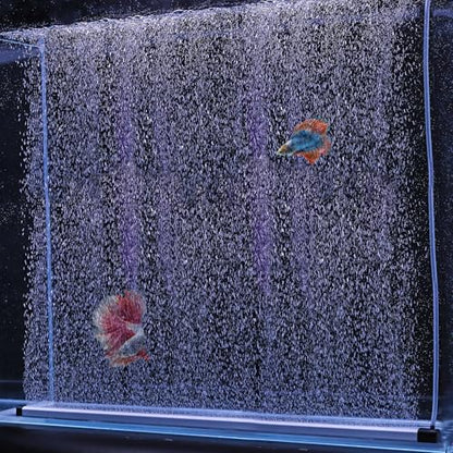 hygger Aquarium Bubble Strip, Nano Air Bubble Curtain Wall Aquarium, Quiet High Dissolved Oxygen Diffuser Fish Tank Bubbler Decorations Self-Sinking for Freshwater Saltwater (27.5 Inch) - size: 27.5 Inch