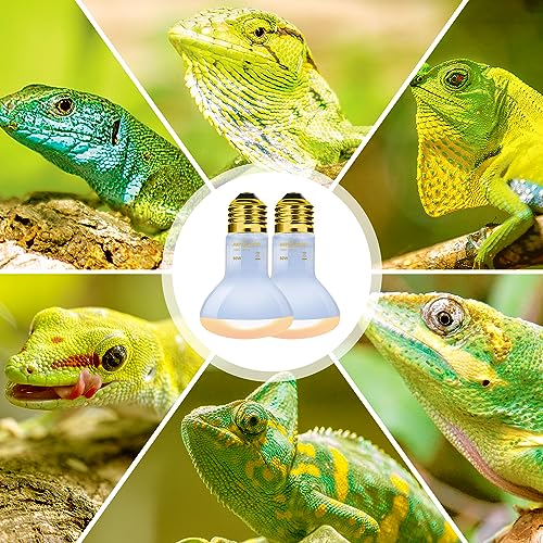 REPTI ZOO Reptile Heat Lamp, 2 Pack 50W Daylight Basking Spot Lamp for Reptiles UVA Daylight Heating Lamp Bulb Basking Light for Bearded Dragon, Tortoise, Geckos, Chicken - style: 50W Basking Spot Lamp