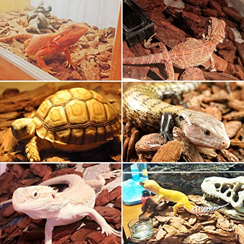 Hamiledyi Reptile Bark Bedding Tortoise Habitat Substrate Natural Terrarium Bark Wood Chips Tank Supplies for Snake Spiders Bearded Dragons Hermit Crabs Geckos - size: 1 Pcs-Large Reptile Bark Bedding