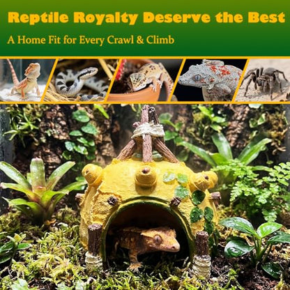 Gecko Reptile Hide Leopard Geckos Bearded Dragon Small Caves Pitaya Decoration Lizard Crested Hideout Tank Accessories Snake Décor Amphibian Habitat - style: PITAYA