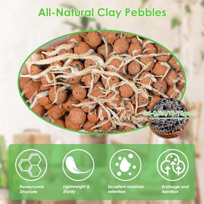 1lb Leca Clay Pebbles for Plant Clay Balls 100% Natural Hydroton Leca Balls for Indoor Plant Planting Gardening Drainage Decoration (5-10mm, 10-15mm, 15-30mm) (10-15mm - 1lb)