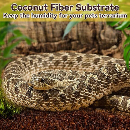 8 Pack Coconut Fiber Substrate, Natural Coco Coir Reptile Bedding | Reptile Substrate for Tortoises, Snakes, Hermit Crabs, Bearded Dragon and Turtles, Bioactive Terrarium Soil & Plant Substrate - color: 8 Pack