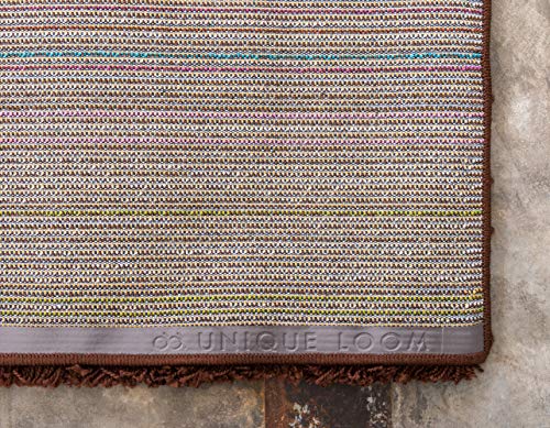 Unique Loom Solid Shag Collection Area Rug (1' Square, Chocolate Brown) - color: Chocolate Brown, size: 1' x 1' (Square)
