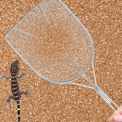 PRETYZOOM Reptile Sand Scoop Stainless Steel Fine Mesh Shovel for Terrarium Substrate Cleaning Lizard Snake Turtle Bedding Tool