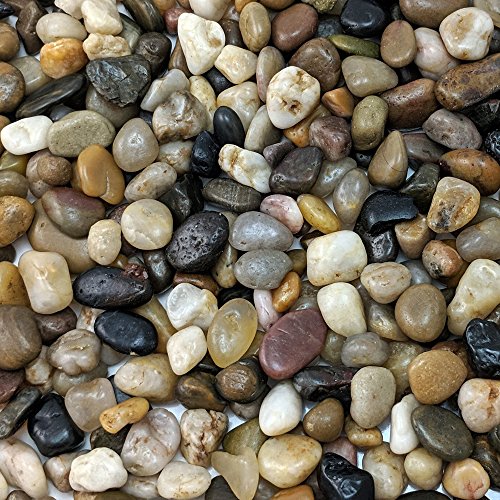 Midwest Hearth Decorative Mixed Pebbles for Plants & Terrariums | Polished Natural Stones | 3/8" Size (10-lb Bag) - size: 10-lb Bag