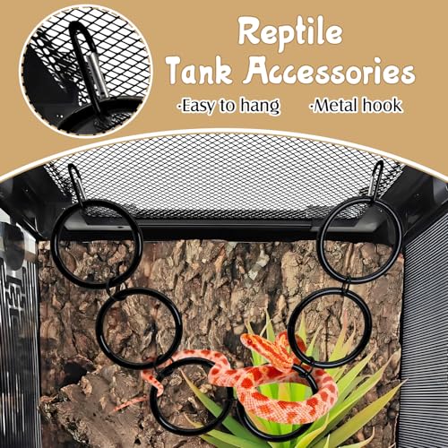 Snake Climbing Chain Toys Ball Python Climbing Toys Corn Snake Enrichment Toy Reptile Tank Decor Accessories for Garter Snakes Gecko Lizard Iguana Chameleon (6 Rings) - size: 6 laps