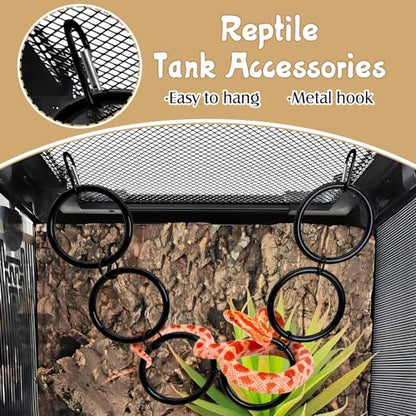 Snake Climbing Chain Toys Ball Python Climbing Toys Corn Snake Enrichment Toy Reptile Tank Decor Accessories for Garter Snakes Gecko Lizard Iguana Chameleon (6 Rings) - size: 6 laps