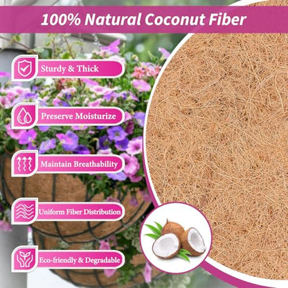 16X160 Inch Natural Coco Liner Roll, Coconut Liners for Planter Window Box Hanging Basket, Coconut Coir Roll Coco Fiber Mat for Garden Decoration DIY Moss Poles Pet Pad Reptiles Carpet
