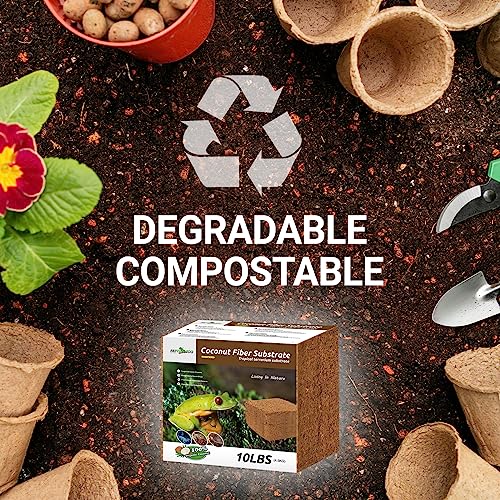 REPTI ZOO Reptile Coconut Fiber Substrate 72 Quart, Reptile Bedding Coco Coir Brick for Turtle, Hermit Crab, Spider, Frog | 100% Organic | Odor Absorption - style: Coconut Fiber Substrate