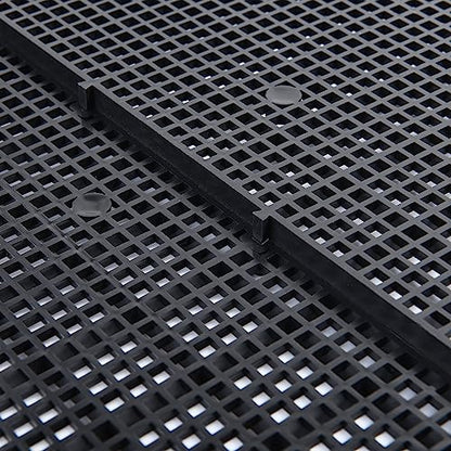 Plastic Grid Divider Tray Egg Crate Louvre Aquarium Fish Tank | 4 Pcs Bottom Isolation with Bracket - size: 4pcs Black