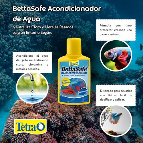 Tetra BettaSafe Water Conditioner for Betta Fish Tanks, 1.69 oz | Makes Tap Water Safe, Neutralizes Chlorine, Chloramines & Ammonia, Reduces Fish Stress, Works In Seconds, Use Monthly - size: 1.69-Ounce, 50-Ml