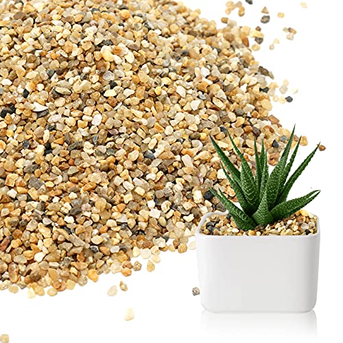 Coarse Sand Stone - Silica Sand for Plants,Mix Course Sand Soil Cover Succulents and Cactus Bonsai Natural Rocks Decorative Sand Horticultural Sand for Vases Fillers,Terrarium, Fairy Garden. - size: 9.7LB