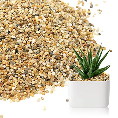 Coarse Sand Stone - Silica Sand for Plants,Mix Course Sand Soil Cover Succulents and Cactus Bonsai Natural Rocks Decorative Sand Horticultural Sand for Vases Fillers,Terrarium, Fairy Garden. - size: 9.7LB