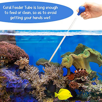 Weewooday 3 Pcs Axolotl Tank Accessories, Tweezers Syringe for Aquarium | Long Tweezer, Acrylic Coral Feeder Tube, Aquarium Tongs, Feeding Tweezers for Fish Snake Lizard Spider