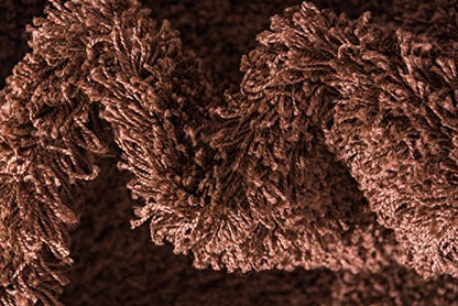 Unique Loom Solid Shag Collection Area Rug (2' 2" x 6' 5" Runner, Chocolate Brown) - color: Chocolate Brown, size: 2'2" x 6'5" (Rectangular)