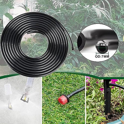 226FT Greenhouse Micro Drip Irrigation Kit Automatic Irrigation System Patio Misting Plant Watering System with 1/4 inch 1/2 inch Blank Distribution Tubing Hose Adjustable Nozzle Emitters Sprinkler | Automatic Irrigation System, Patio Misting Plant Wateri