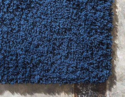 Unique Loom Solid Shag Collection Area Rug (2' 2" x 3' 1" Rectangle, Sapphire Blue/ Navy Blue) - color: Sapphire Blue/Navy Blue, size: 2'2" x 3'1" (Rectangular)