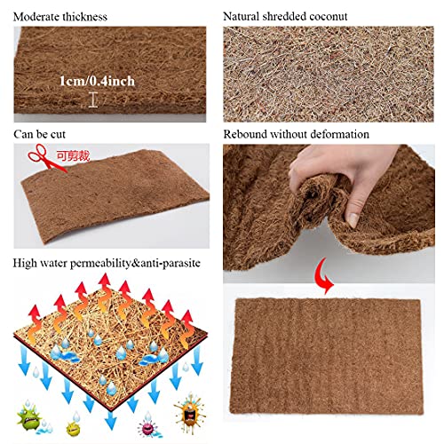 Hamiledyi Reptile Carpet Mat 19.7x11.8in Coconut Fiber Substrate Lizard Cage Pad Tortoise Substrate Liner Snake Coco Liner for Bearded Dragon Gecko Turtle Chamelon Iguana