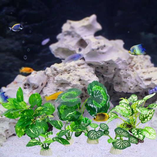 Betta Fish Tank Accessories 7 Pack Silk Aquarium Plants Decoration Artificial Fish Tank Plants Set for Aquariums Decor - color: F-7pcs Set/Green