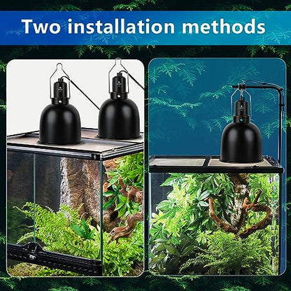 Reptile Light Fixture, 5.5 inch Optical Reflection Deep Dome Heat Lamp Fixture, UVB Heat Basking Lamp Fixture for Amphibian Reptile Terrariums - size: 5.5in Deep Dome