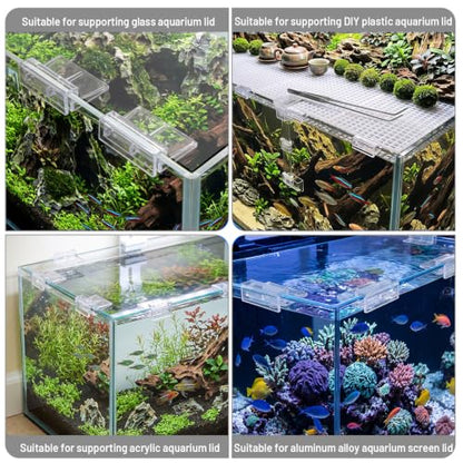 10PCS Transparent Aquarium Lid Clips, Rimless Fish Tank Lid Holder | Acrylic Aquarium Cover, Support Acrylic and Glass Aquarium, Fish Tank Cover Clips for 5-6mm Thickness Rimless Aquariums Frame