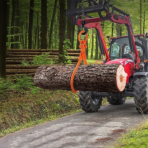 VEVOR Log Skidding Tongs, 18 inch 2 Claw Log Lifting Tongs, Heavy Duty Steel Lumber Skidding Tongs, 772 lbs/350 kg Loading Capacity, Log Lifting, Handling, Dragging & Carrying Tool - style: 18in-O-Ring