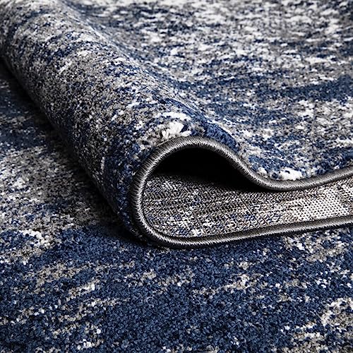 Keen Home Design Runner Rugs - 32"x119" Non-Shedding, Thick Pile Abstract Rugs for Kitchen, Living Room, Bedroom, Dining Room, Entryway - Size: 2'8" x 9'11", Abstract Navy/Gray - color: Abstract Navy/Gray, size: 2'8" x 9'11" (Runner)