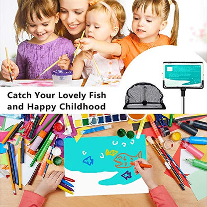 Aquarium Fish Net, 5 Inch Fine Mesh Fish Tank with Extendable 9-24 inch Long Handle - size: 5 inch
