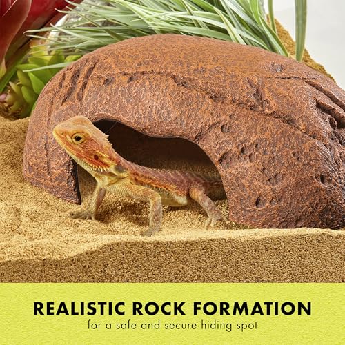 Zilla Rock Den, Naturalistic Rock Décor, Ideal Hideaway for Snakes, Skinks, Geckos, Bearded Dragons, Extra Large - size: Extra-Large