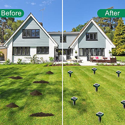 Mole Repellent Solar Powered, 6 Pack Solar Mole Repellent Ultrasonic for Vole, Snakes, Gopher, Waterproof Sonic Vole Deterrent Spikes,Snake Gopher for Garden and Yard - size: 6PCS