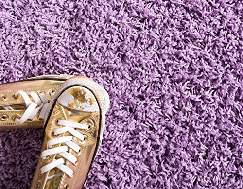 Unique Loom Solid Shag Collection Area Rug (2' x 6' 5" Runner, Lilac) - color: Lilac, size: 2' x 6'5" (Runner)
