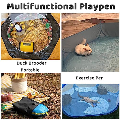 Amakunft Small Animal Pop-Up Playpen with Mesh Cover, 47'' x 23.6'' x 15'' Chicken Brooder Box, Play Pen Indoor Outdoor for Guinea Pigs, Bunny, Rabbits, Kittens - color: Green