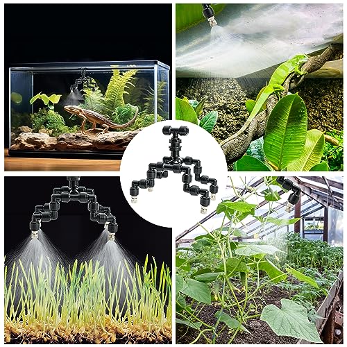 1/4" Reptile Mister Nozzle, Adjustable Spray for Terrarium Fogger | Adjustable reptile misting nozzles. Compatible with most misting systems for terrarium, vivarium & rainforest tanks - size: Four Head