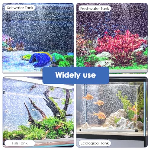 hygger Aquarium Bubble Strip, Nano Air Bubble Curtain Wall Aquarium, Quiet High Dissolved Oxygen Diffuser Fish Tank Bubbler Decorations Self-Sinking for Freshwater Saltwater (16.9 Inch) - size: 16.9 Inch