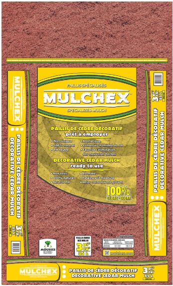 Cedar Mulch, 3.0 Cu. Ft. Perfect for Landscaping, Gardens, Potted Plants, and More! (Red) - color: Red