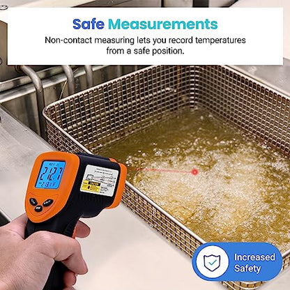 Etekcity Infrared Thermometer Laser Temperature Gun 774, Orange | Cooking, Pizza Oven, Griddle, BBQ, Meat, HVAC, Engine, Adjustable Emissivity, MAX Display, Surface Measurement - color: Orange, style: Classic