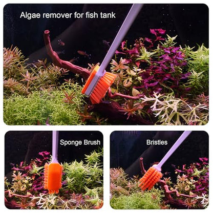 Vimvins Small Fish Tank Cleaner - Algae Scraper for Glass Aquariums - Aquarium Brush & Scrubber Tool Adapted for Cleaning Glass and Acrylic Aquariums. - size: 11.8 Inch