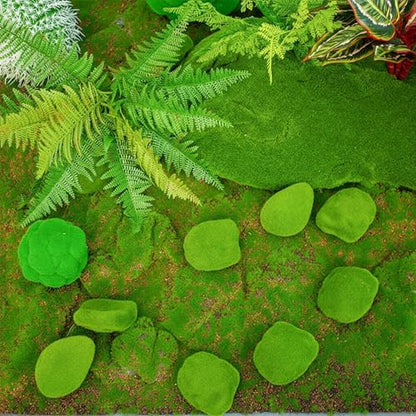 12 Pcs Artificial Moss Rocks (6 Sizes) Fake Rocks, Moss Balls, Faux Moss - Perfect for Flower Arrangements, Gardens, DIY Crafts, and Aquarium Plants Decorate