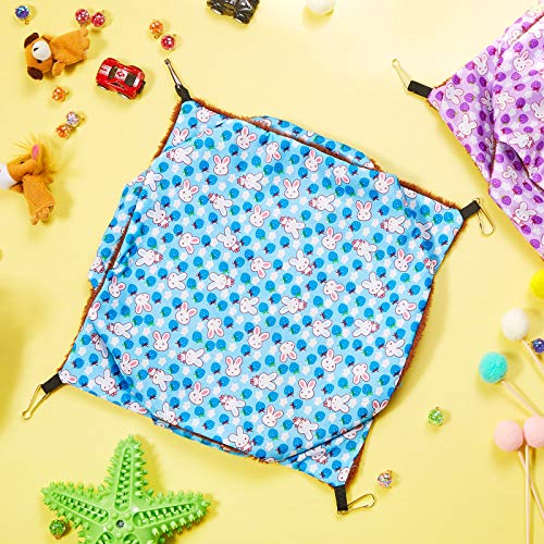 Weewooday 3 Pcs Rat Hammock 3 Tier Ferret Hammock Blue Purple Green | Cage Hanging Bed Cage Accessories for Pet Guinea Pig Hamster Parrot Sugar Glider Ferrets Rat Chinchilla Playing Sleeping - color: Blue, purple, green