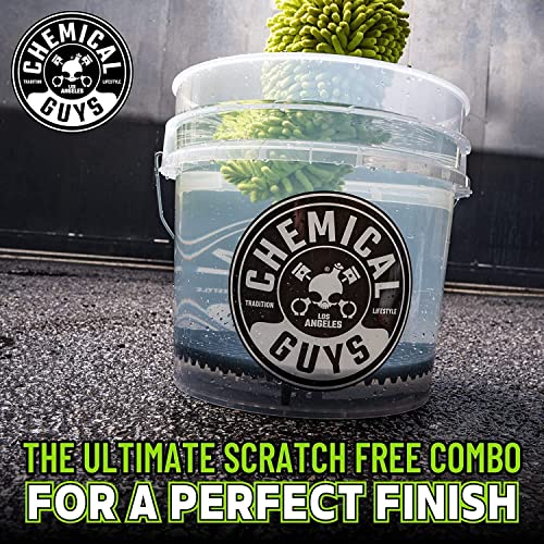 Chemical Guys, Heavy Duty Detailing Bucket with Logo, 4.5 Gallon, Clear | Durable semi-transparent bucket holds soap, mitts and grit guards for safe two-bucket washing - style: Bucket Only