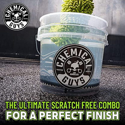 Chemical Guys, Heavy Duty Detailing Bucket with Logo, 4.5 Gallon, Clear | Durable semi-transparent bucket holds soap, mitts and grit guards for safe two-bucket washing - style: Bucket Only